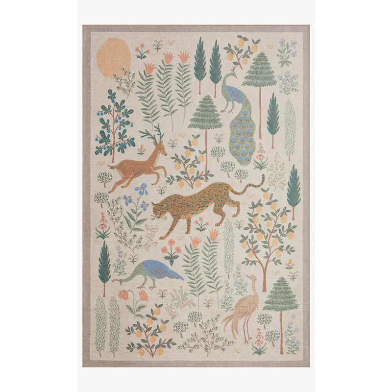 Loloi X Rifle Paper Co. Menagerie 5\'-0\" X 5\'-0\" Round Rug