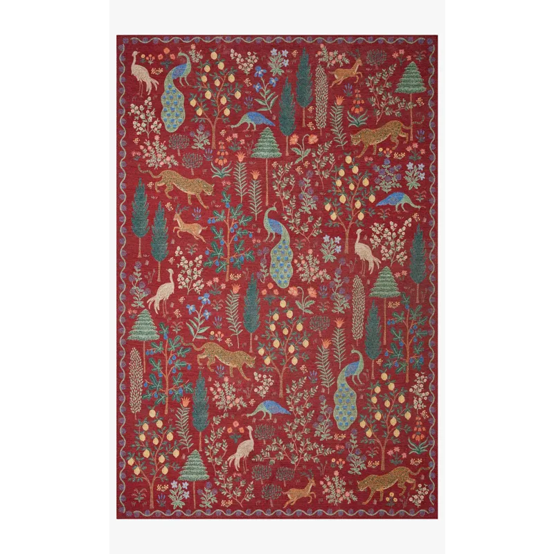 Loloi X Rifle Paper Co. Menagerie 2\'-3\" X 3\'-9\" Rug