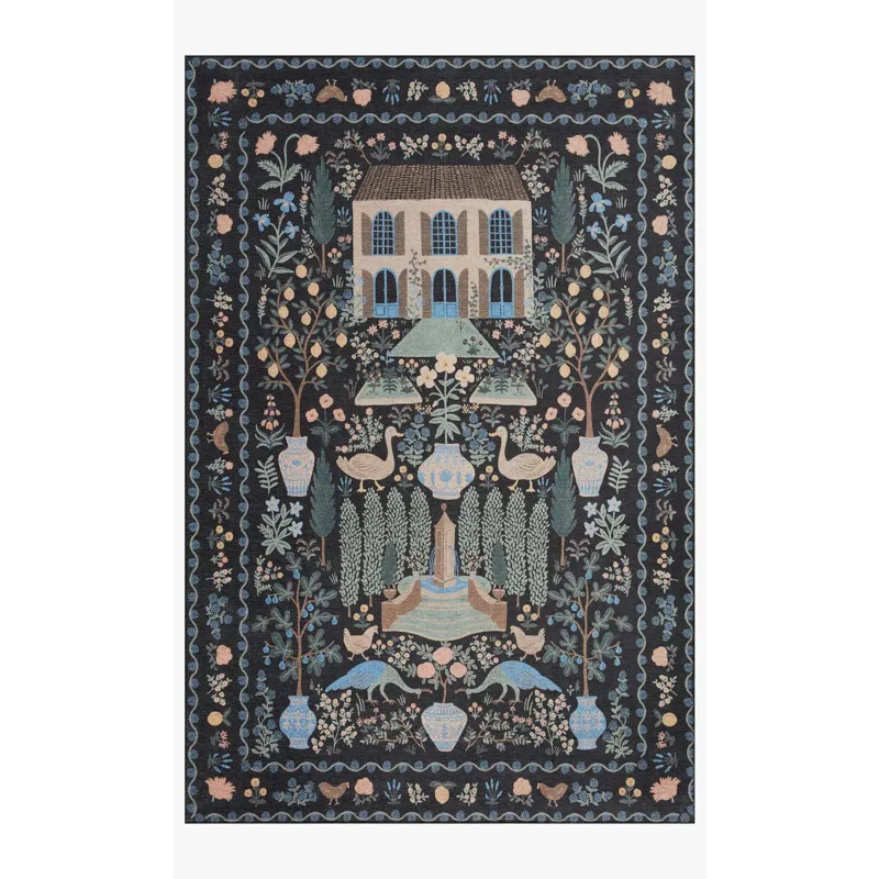 Loloi X Rifle Paper Co. Menagerie 2\'-6\" X 7\'-6\" Rug