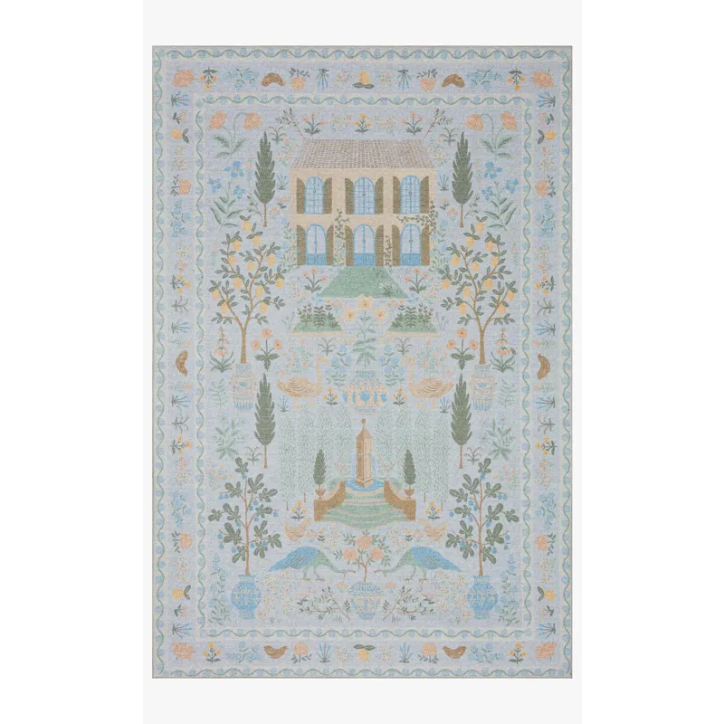 Loloi X Rifle Paper Co. Menagerie 2\'-6\" X 7\'-6\" Rug