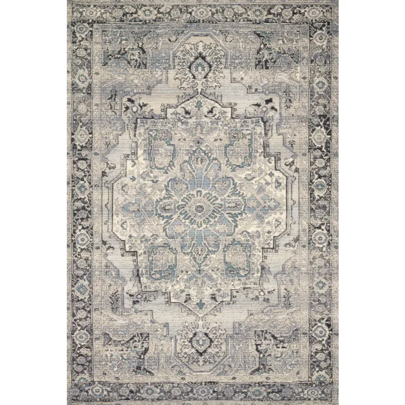 Mika Grey / Blue Rug (7' 10" X 11' 2")