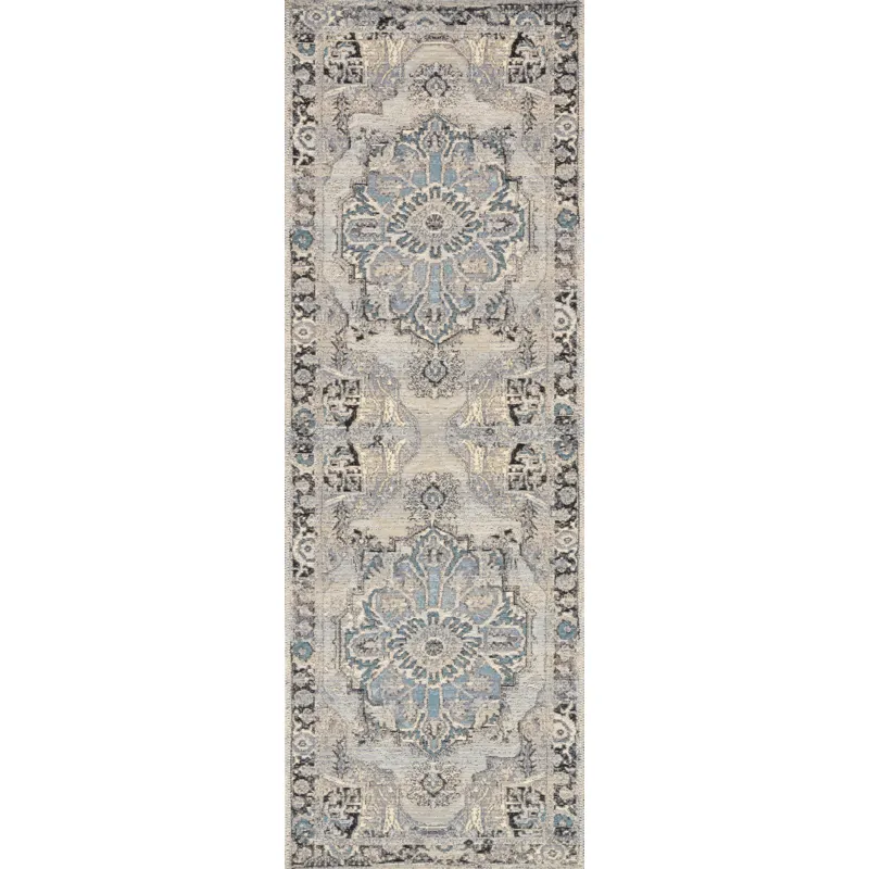 Mika Grey / Blue Rug (7' 10" X 11' 2")