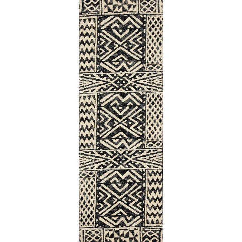 Mika Ivory / Black Rug (10' 6" X 13' 9")