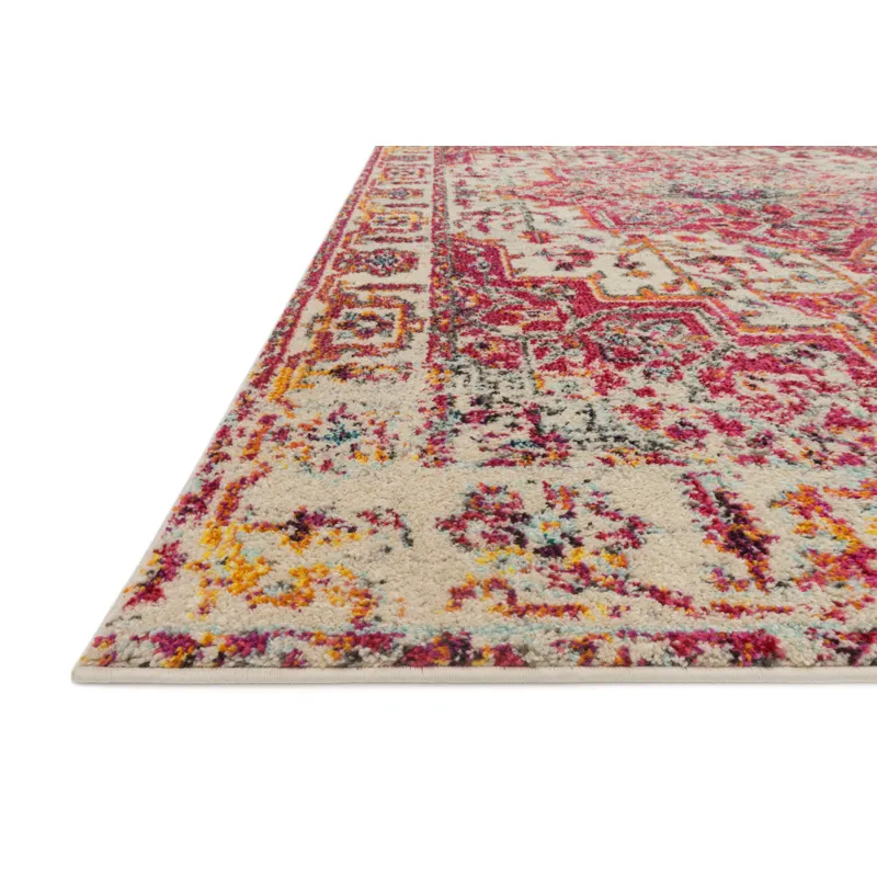Nadia Ivory / Pink Rug (6' 7" X 9' 2")