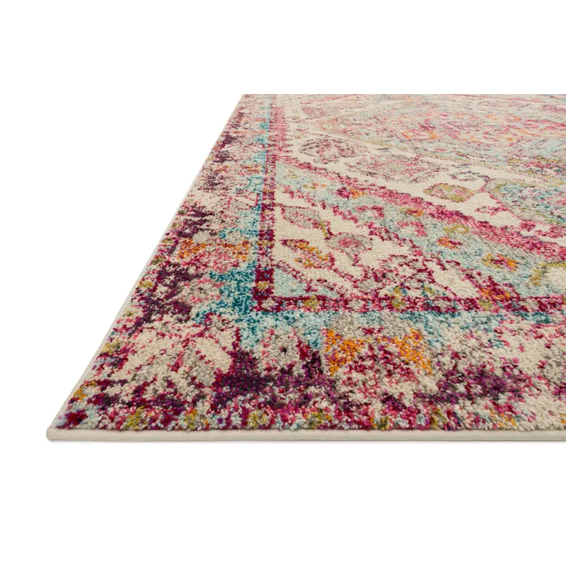 Nadia Aqua / Pink Rug (5' 1" X 7' 7")