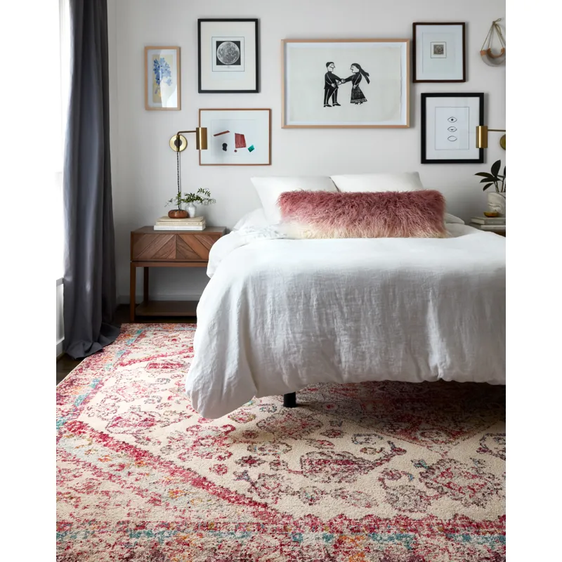 Nadia Aqua / Pink Rug (5' 1" X 7' 7")