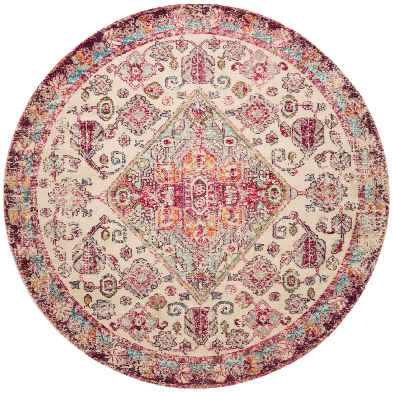 Nadia Aqua / Pink Rug (5' 1" X 7' 7")