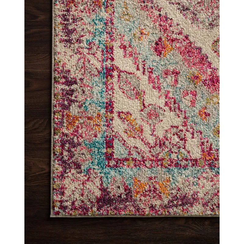 Nadia Aqua / Pink Rug (5' 1" X 7' 7")