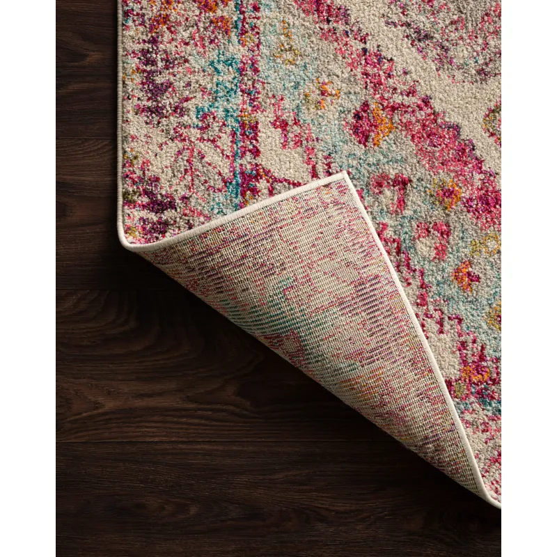 Nadia Aqua / Pink Rug (5' 1" X 7' 7")