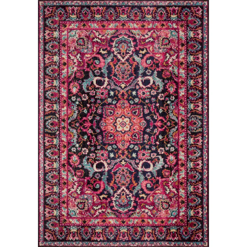 Nadia Midnight / Pink Rug (5' 0" X 5' 0" Round)