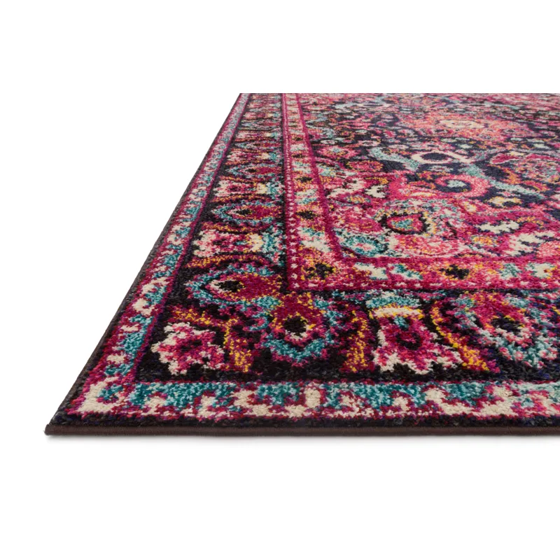 Nadia Midnight / Pink Rug (5' 0" X 5' 0" Round)