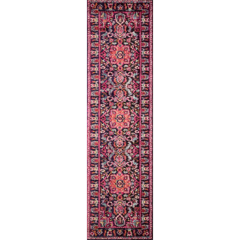 Nadia Midnight / Pink Rug (5' 0" X 5' 0" Round)