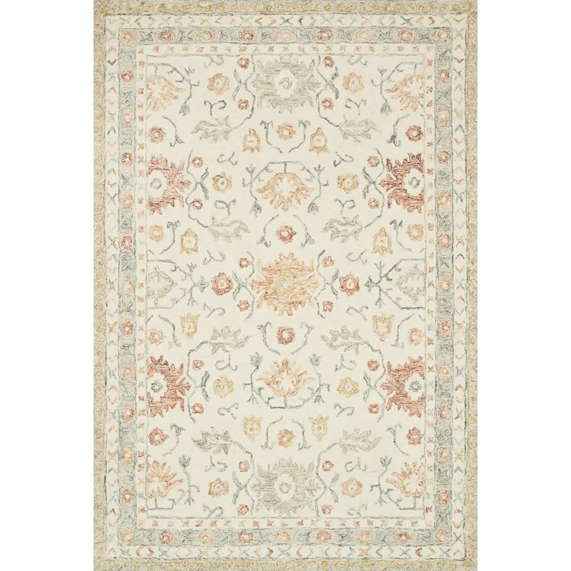 Norabel Ivory / Rust Rug (5' 0" X 7' 6")