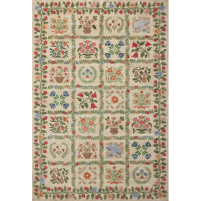 Rifle Paper Co. x Loloi Orchard Beige / Multi Machine Washable Rug