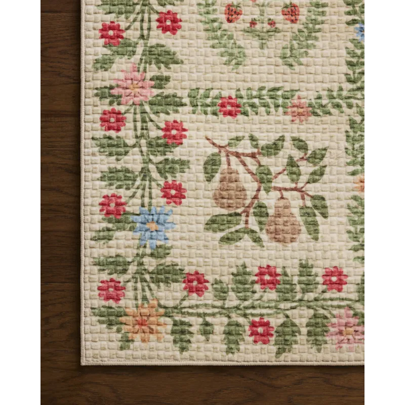 Rifle Paper Co. x Loloi Orchard Beige / Multi Machine Washable Rug