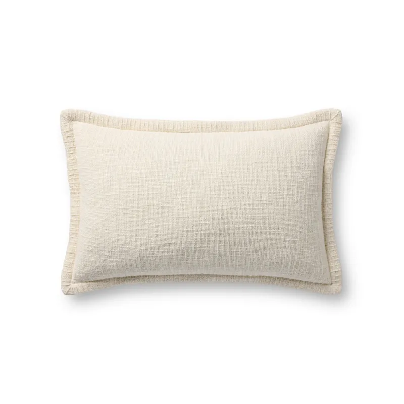 Loloi PLL0109 Ivory 13\'\' x 21\'\' Cover w/Down Pillow