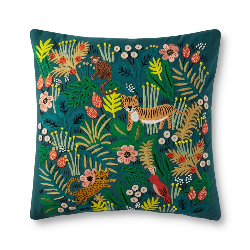 Rifle Paper Co. x Loloi P6071 Multi 22\" x 22\" Cover w/Poly Pillow