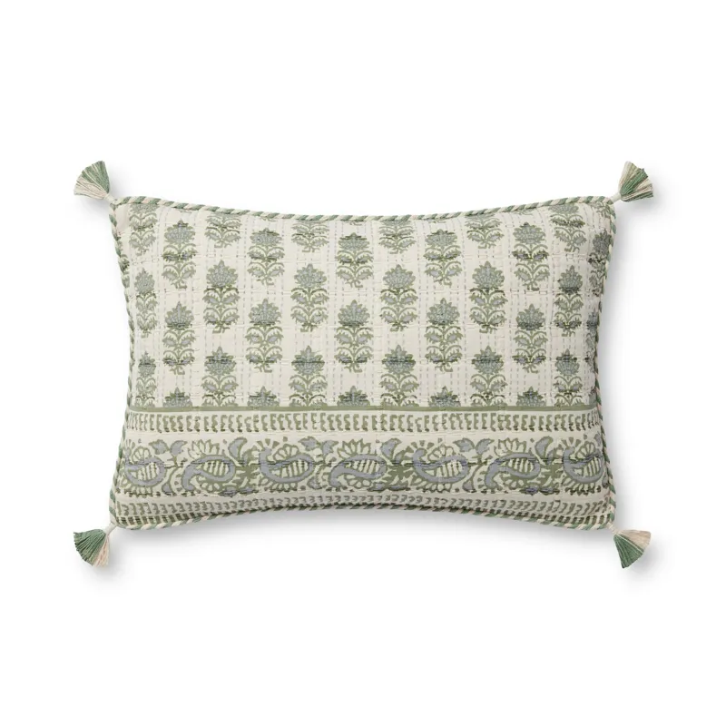 Loloi PLL0113 Sage / Ivory 13\'\' x 21\'\' Cover Only Pillow
