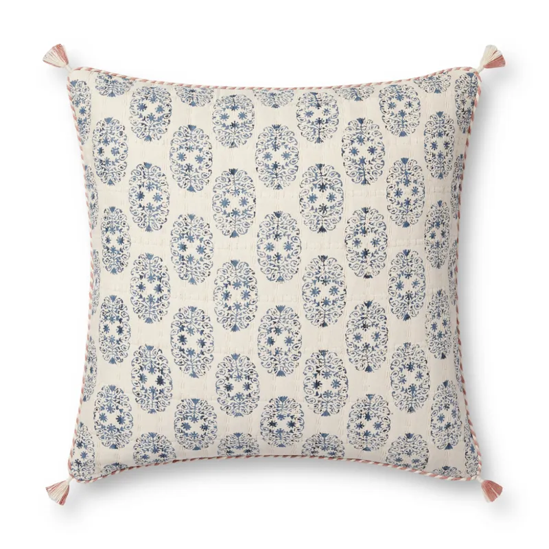 Loloi PLL0115 Pink / Multi 22\'\' x 22\'\' Cover Only Pillow