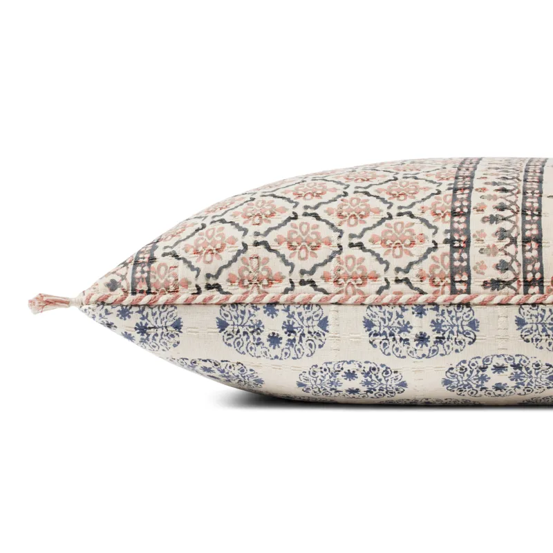 Loloi PLL0115 Pink / Multi 22\'\' x 22\'\' Cover Only Pillow