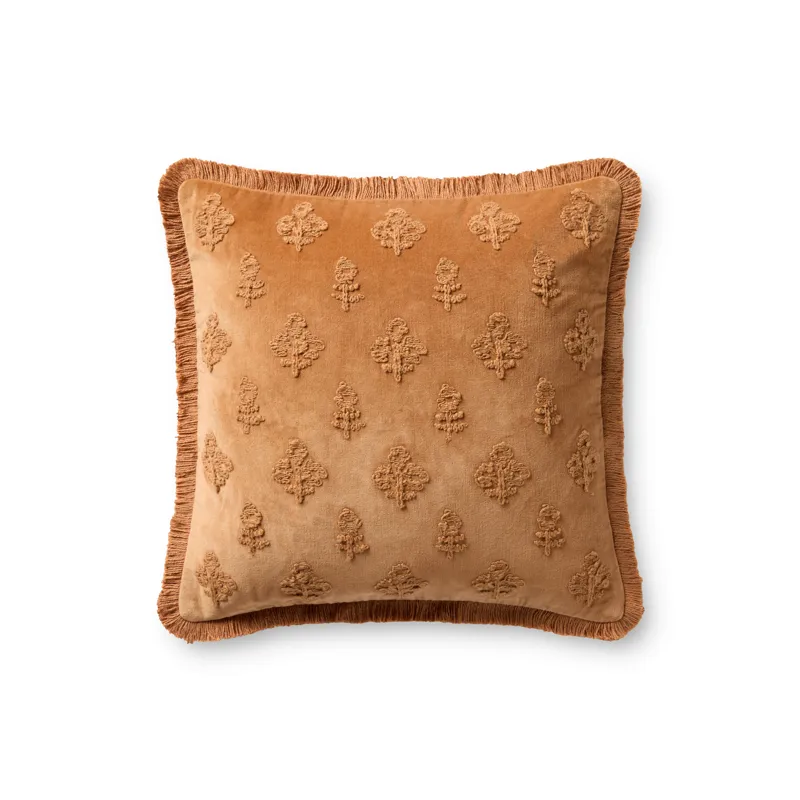 Chris Loves Julia x Loloi Darla Clay 18\'\' x 18\'\' Cover w/Poly Pillow