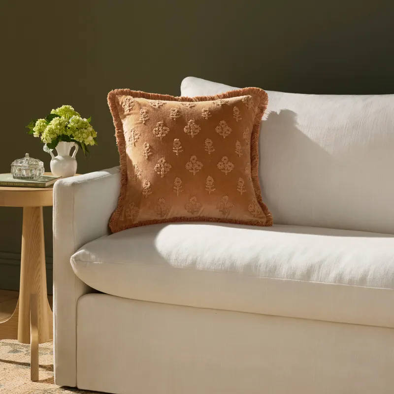 Chris Loves Julia x Loloi Darla Clay 18\'\' x 18\'\' Cover w/Poly Pillow