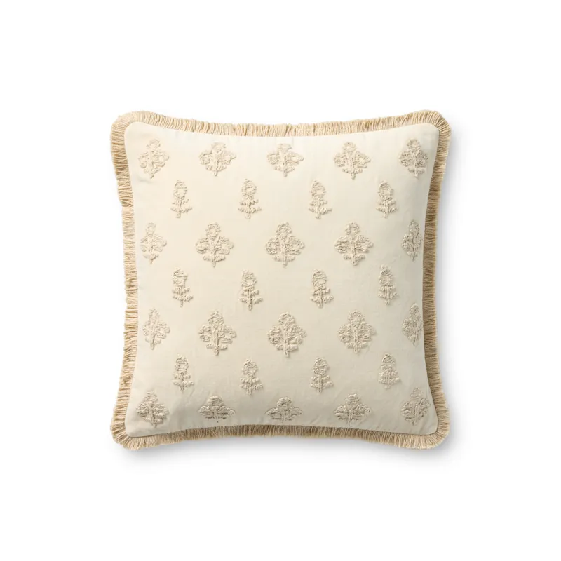Chris Loves Julia x Loloi Darla Ivory 18\'\' x 18\'\' Pillow Cover Only