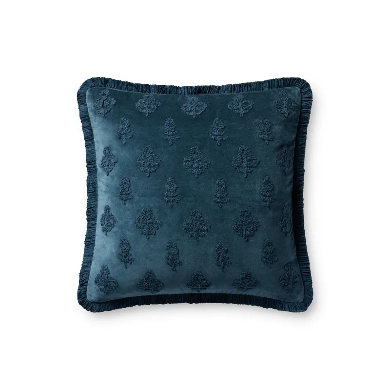 Chris Loves Julia x Loloi Darla Navy 18\'\' x 18\'\' Cover w/Down Pillow