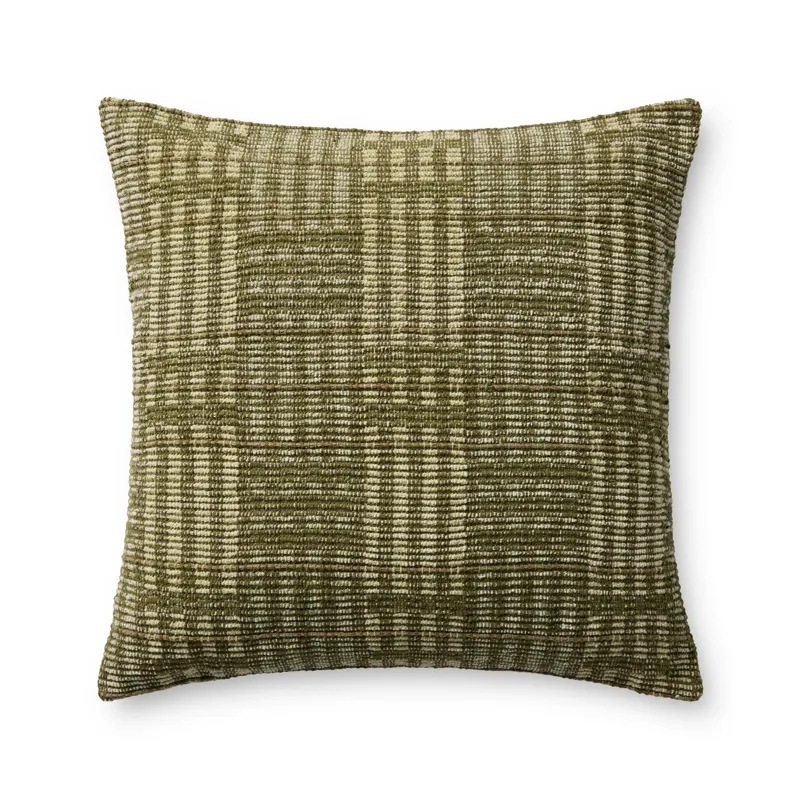 Chris Loves Julia x Loloi Vinnie Green 22\'\' x 22\'\' Cover w/Poly Pillow