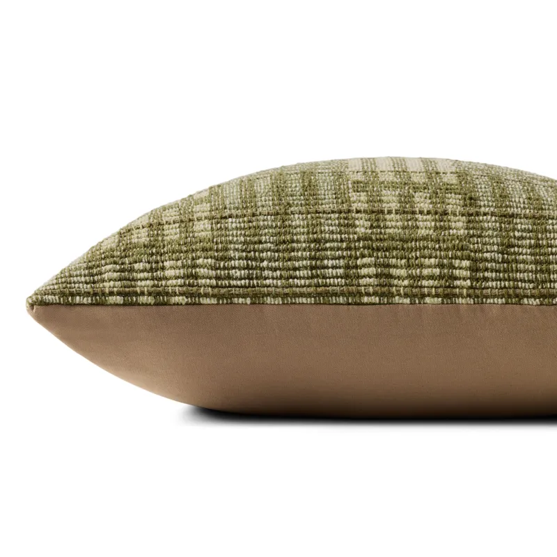 Chris Loves Julia x Loloi Vinnie Green 22\'\' x 22\'\' Cover w/Poly Pillow