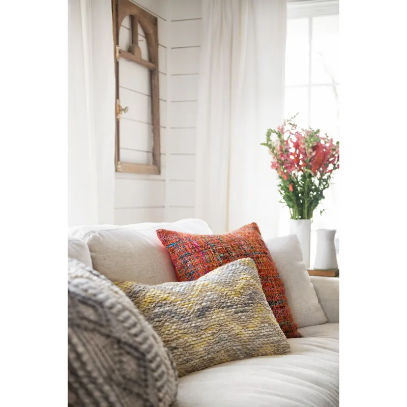 Pillows Grey / Ivory Pillow (22\" X 22\" Cover W/Down)