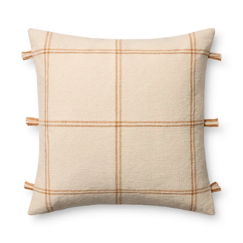 Amber Lewis x Loloi Lainey Natural / Amber 24\'\' x 24\'\' Cover w/Poly Pillow