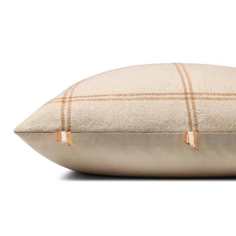 Amber Lewis x Loloi Lainey Natural / Amber 24\'\' x 24\'\' Cover w/Poly Pillow
