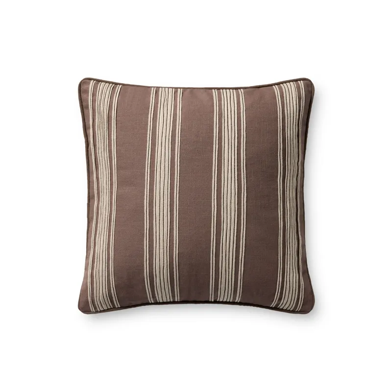 Chris Loves Julia x Loloi Verona Brown 18\'\' x 18\'\' Pillow Cover Only