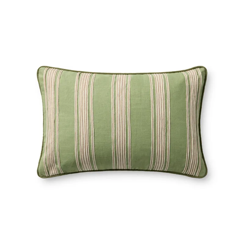 Chris Loves Julia x Loloi Verona Green 13\'\' x 21\'\' Pillow Cover Only