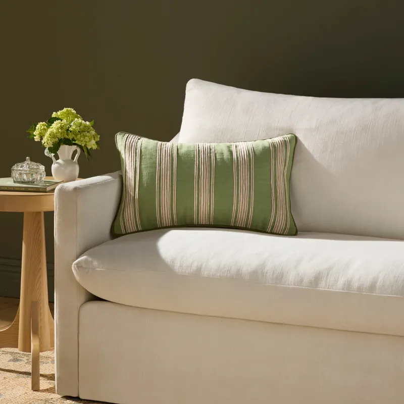 Chris Loves Julia x Loloi Verona Green 13\'\' x 21\'\' Pillow Cover Only