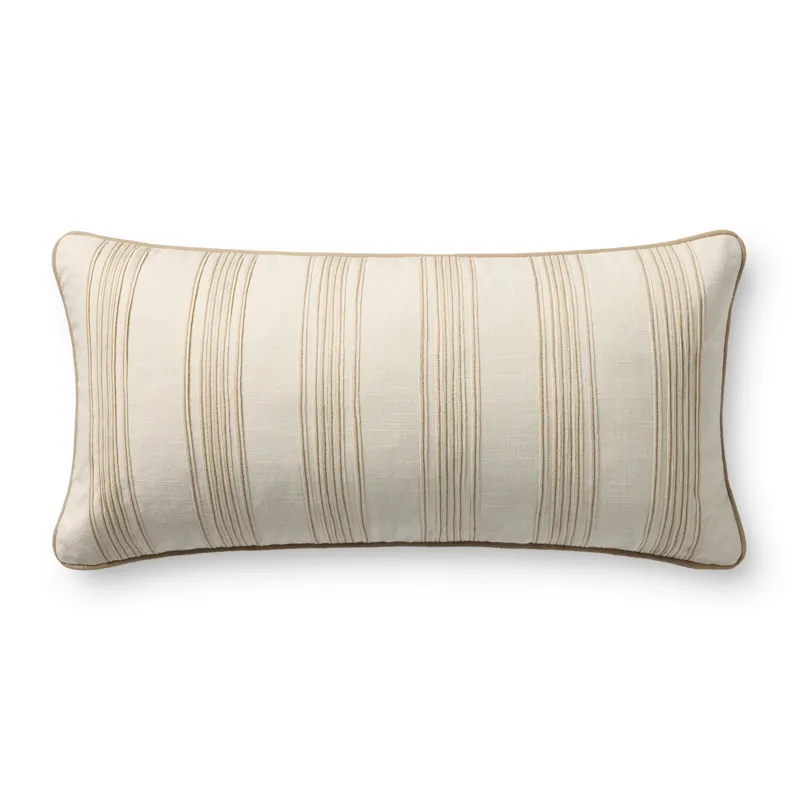 Chris Loves Julia x Loloi Verona Ivory 12\'\' x 27\'\' Pillow Cover Only