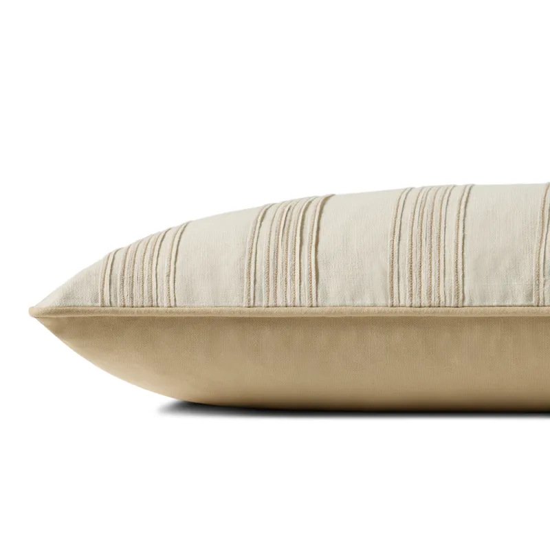 Chris Loves Julia x Loloi Verona Ivory 12\'\' x 27\'\' Pillow Cover Only