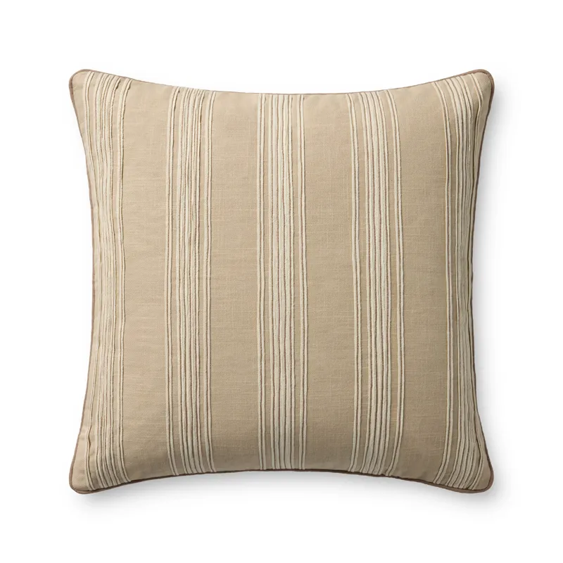 Chris Loves Julia x Loloi Verona Natural 22\'\' x 22\'\' Cover w/Down Pillow