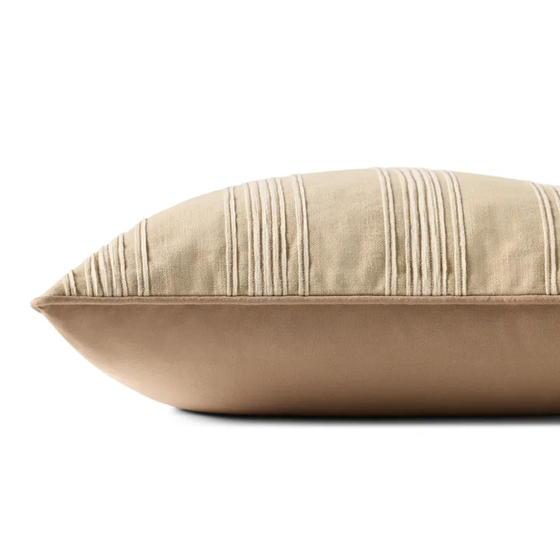 Chris Loves Julia x Loloi Verona Natural 22\'\' x 22\'\' Cover w/Down Pillow