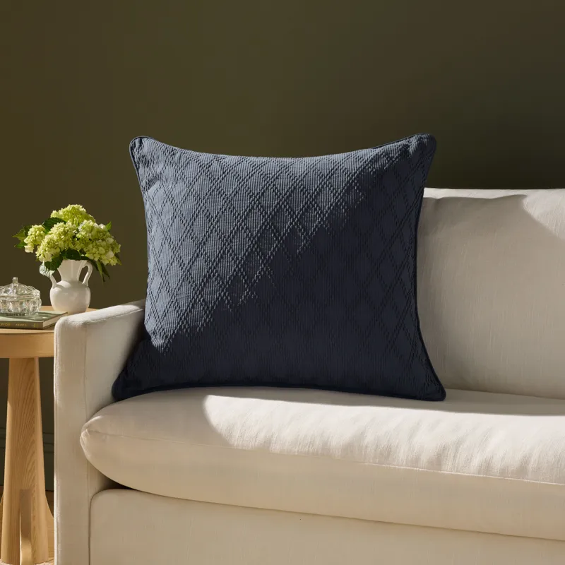 Chris Loves Julia x Loloi Cary Blue 26\'\' x 26\'\' Cover w/Poly Pillow