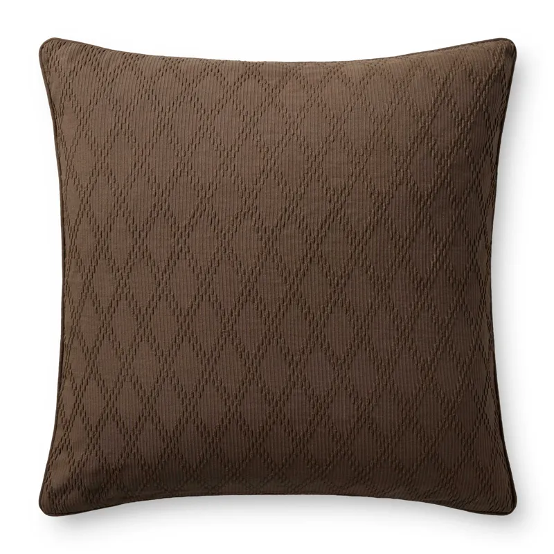 Chris Loves Julia x Loloi Cary Brown 26\'\' x 26\'\' Cover w/Down Pillow