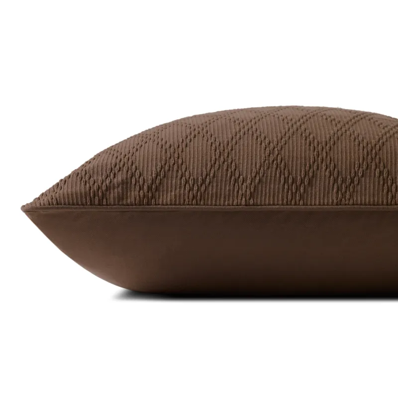 Chris Loves Julia x Loloi Cary Brown 26\'\' x 26\'\' Cover w/Down Pillow