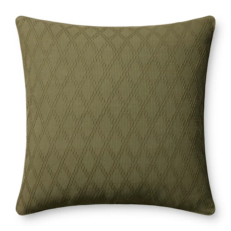 Chris Loves Julia x Loloi Cary Green 26\'\' x 26\'\' Cover w/Down Pillow