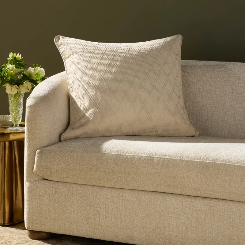 Chris Loves Julia x Loloi Cary Ivory 26\'\' x 26\'\' Cover w/Poly Pillow