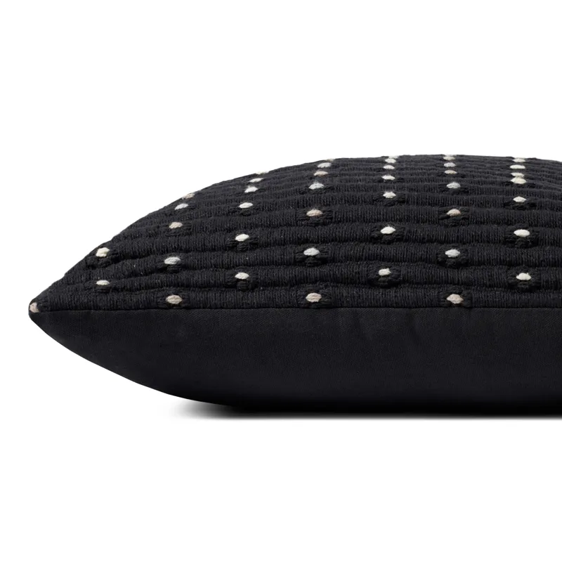 Loloi PLL0118 Black 18\'\' x 18\'\' Cover w/Down Pillow