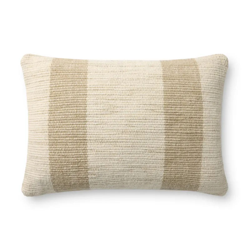 Leanne Ford x Loloi Mistwood Ivory 16\'\' x 26\'\' Cover w/Poly Pillow