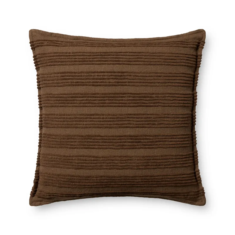 Amber Lewis x Loloi Aspyn Brown 22\'\' x 22\'\' Pillow Cover Only