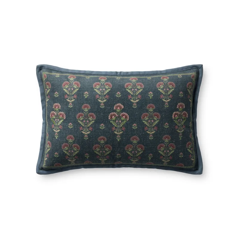 Chris Loves Julia x Loloi Marigold Blue / Multi 13\'\' x 21\'\' Pillow Cover Only