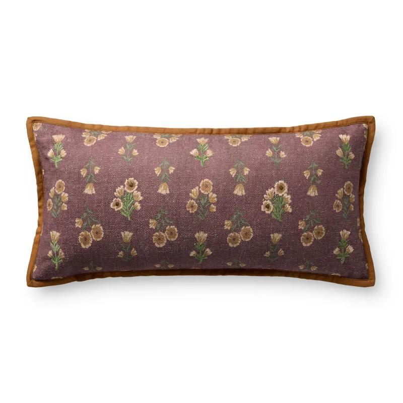 Chris Loves Julia x Loloi Posie Wine / Multi 12\'\' x 27\'\' Pillow Cover Only
